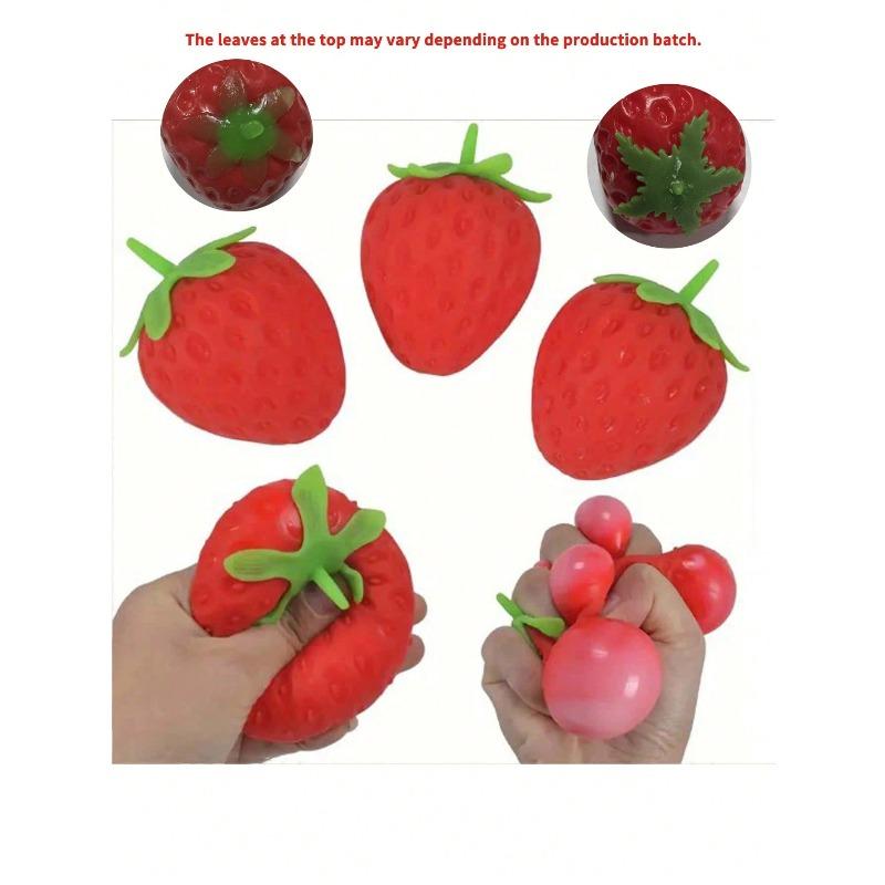 1pc Oversized Strawberry Squeeze Toy, Realistic Stress Relief Ball, Creative Decompression Gadget