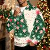 Men's Casual 1/4 Zip Mock Neck Sweatshirt with Christmas Print Pullover