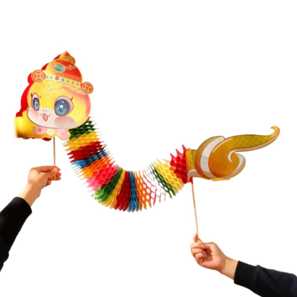 Cartoon 2025 Snake Year Ornaments 3D DIY Dragon Snake Toy Funny Chinese Paper Dance Snake  Wedding