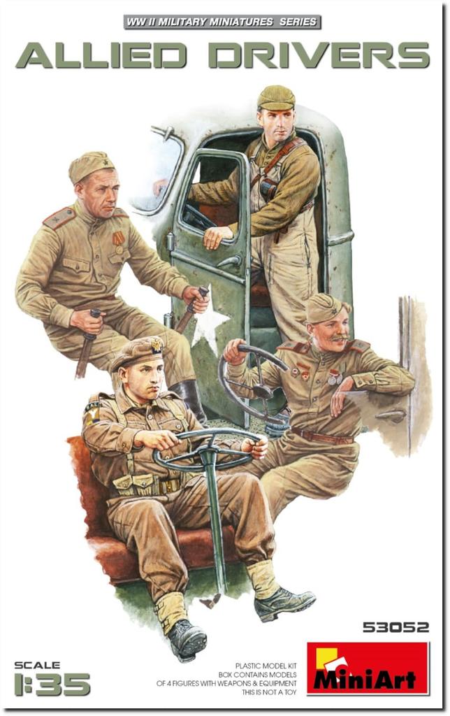 Miniart Allied Forces Driver Figure Set Plastic Model MA53052 1/35 (4 Figures) (People)