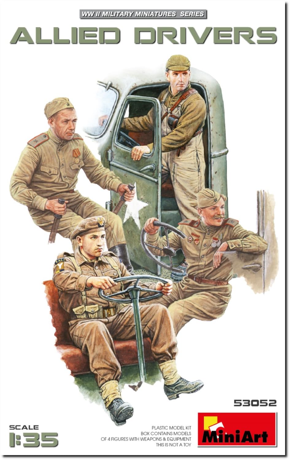 

Miniart Allied Forces Driver Figure Set Plastic Model MA53052 1/35 (4 Figures) (People)