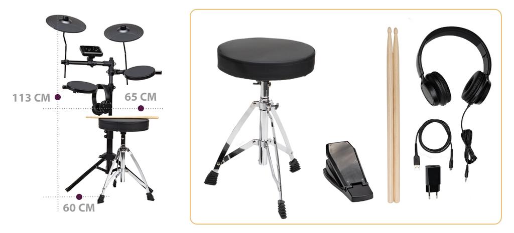 Bateria eletrônica MusicMate MM-DRM90 PercussionXpress
