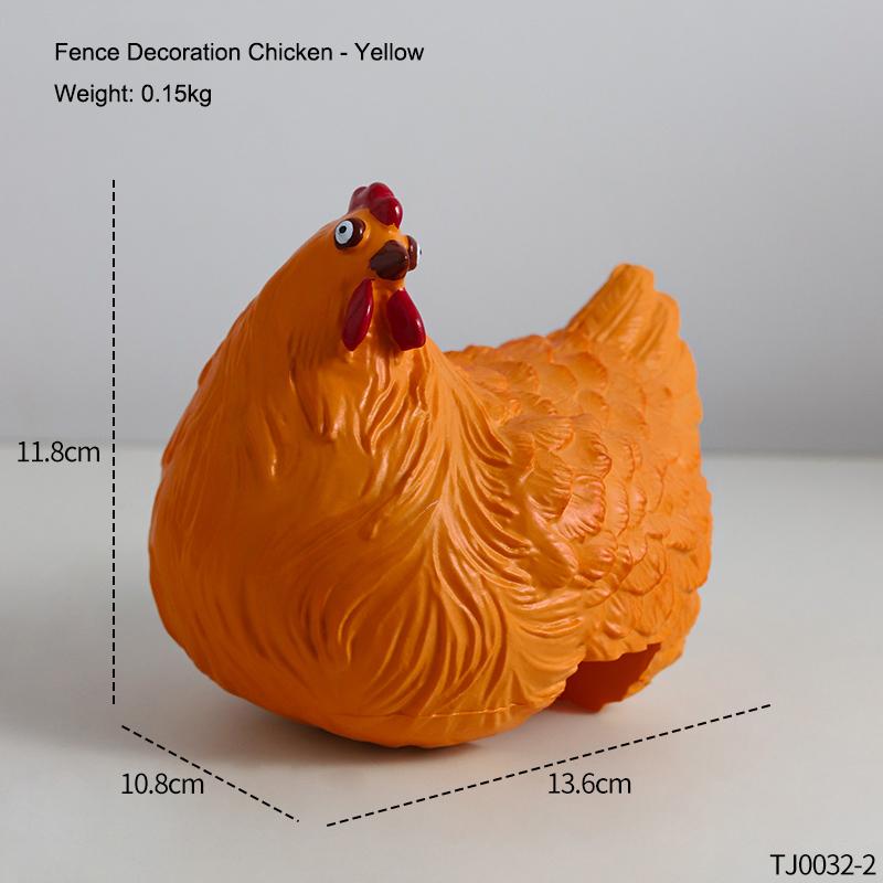 Funny Cute Chicken Fence Decoration Statue Resin Garden Chicken Hen Sculpture Craft Courtyard Home Decoration Ornament Gift