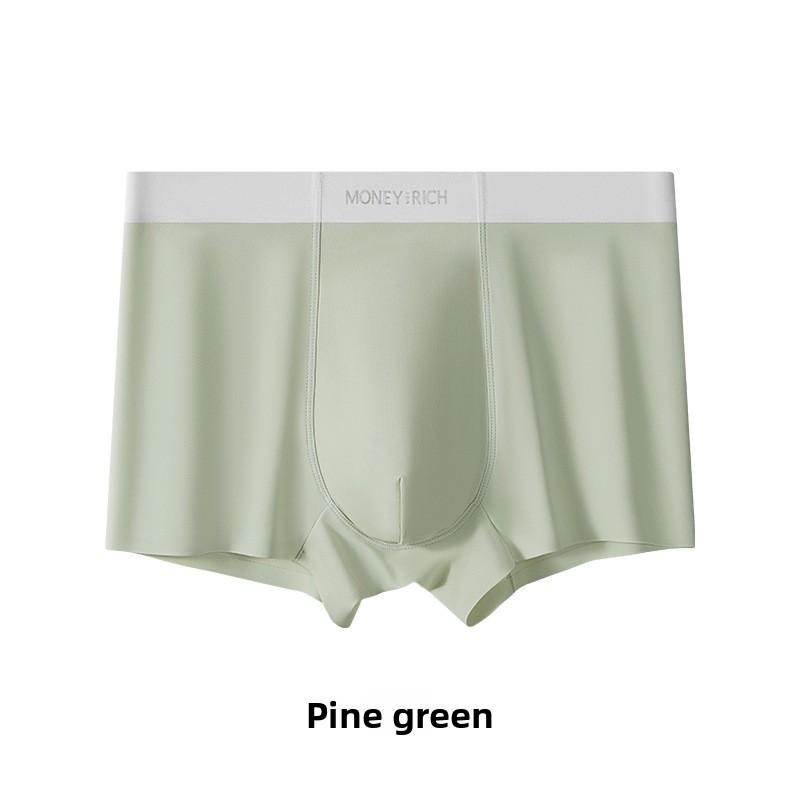 Men's Spring and Summer Sexy Ice Silk Breathable Non-trace Cool Antibacterial Milk Skin Flat Angle Underwear