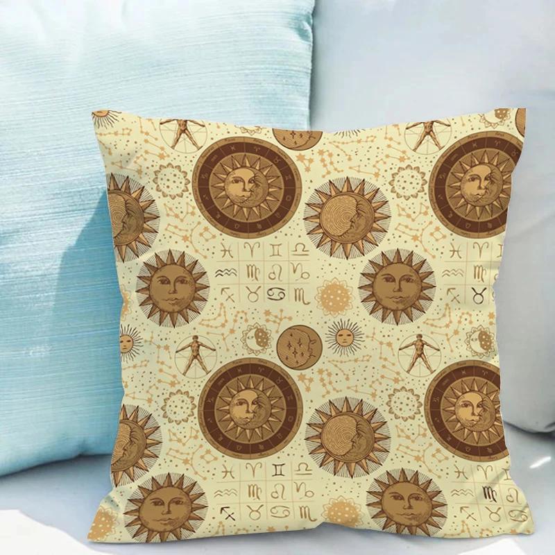 Tarot Sun And Moon Cushions Double-Sided Printing Pillows Decorative For Bed Of Modern Sofa Pillow Cover Decoration Living Room