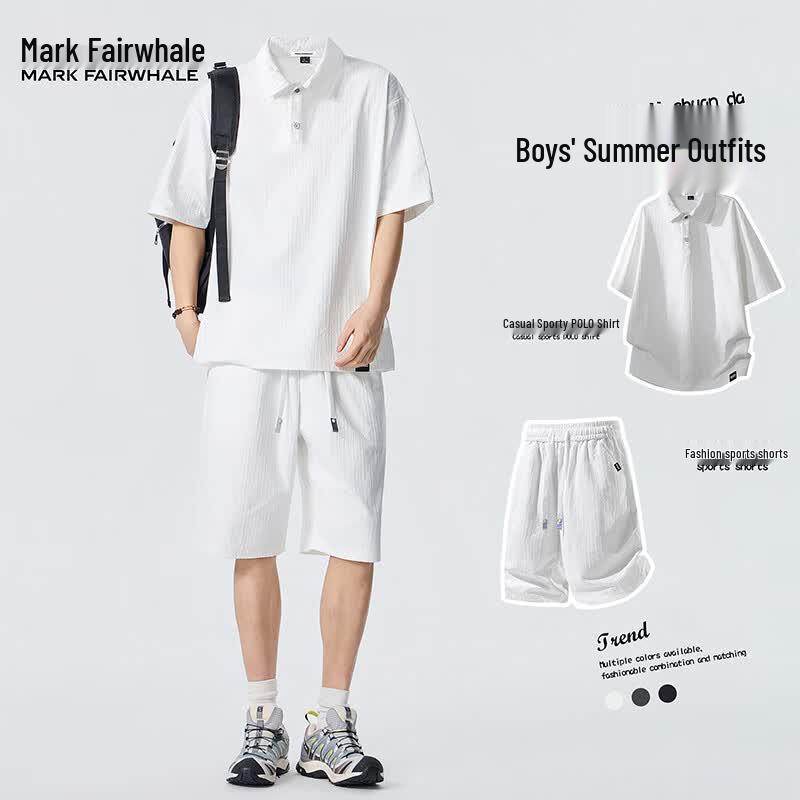 Mark Fairwhale Men s Summer Polo Shirt & Shorts Set XL