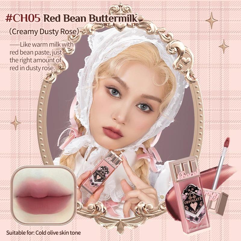 Flower Knows Crème Lèvres Nuage de Chocolat Mat Léger Longue Tenue Rouge à Lèvres Liquide Maquillage Boue à Lèvres 4.5ml Imperméable
