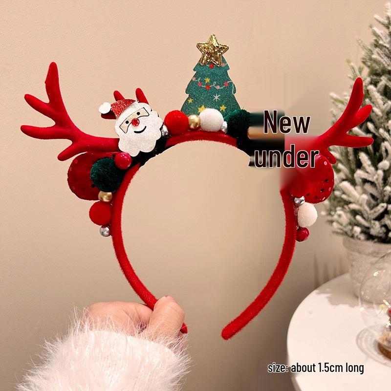 Mori Style Christmas Reindeer Antler Headband for Women & Children - Festive Hair Accessory