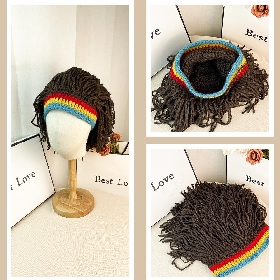 Reggae-Inspired Knit Hat Wig: Unisex Fashion with Dreadlock Style