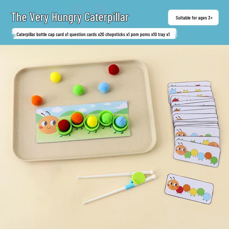 

The Very Hungry Caterpillar Montessori Pom-Pom Game for Toddlers: Educational Classroom Materials Folder & Teaching Toy.
