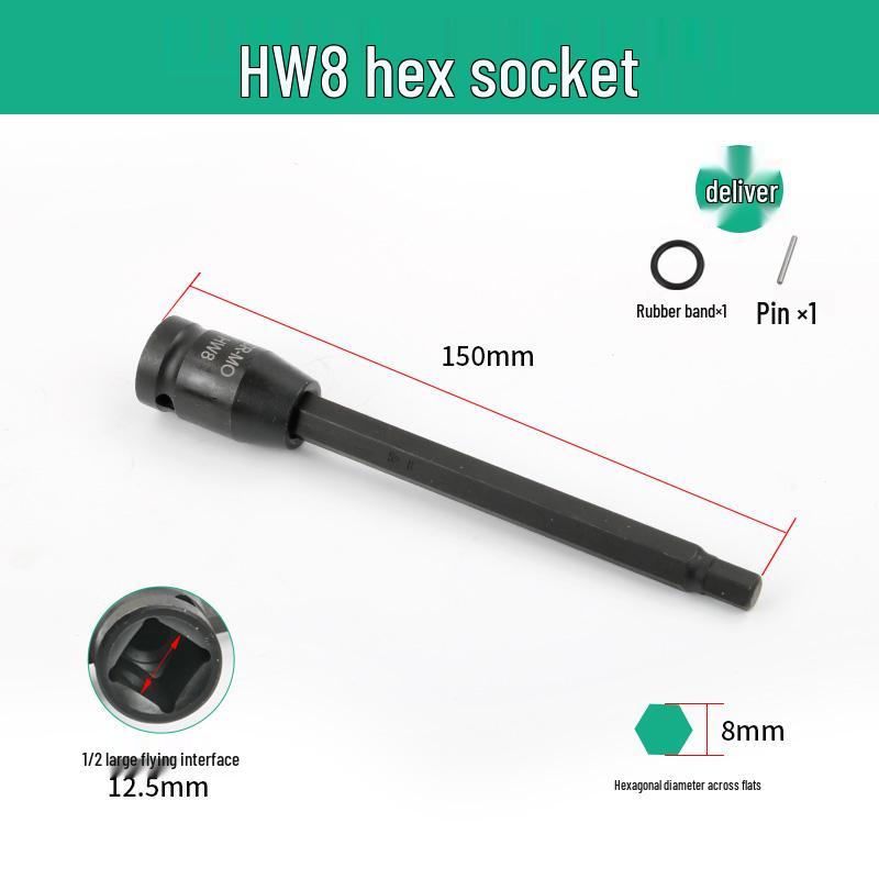 1/2" Extended Hex Bit Air Gun Socket Wrench (150mm)
