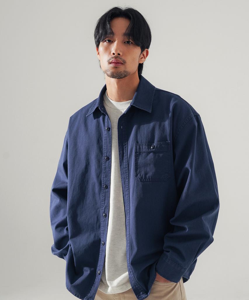 FP142 Faded Foam Shirt Navy Blue Mmls1548