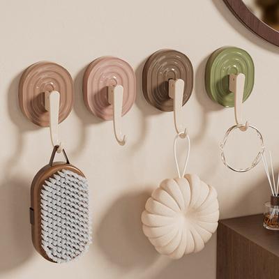 1/4 Stück Saugnapfhaken Stark belastbar Retro-Holzmaserung Design Bohrenfreie Montage Spurlos Wiederverwendbare Wandhaken Schlafzimmer Aufbewahrungsorganizer