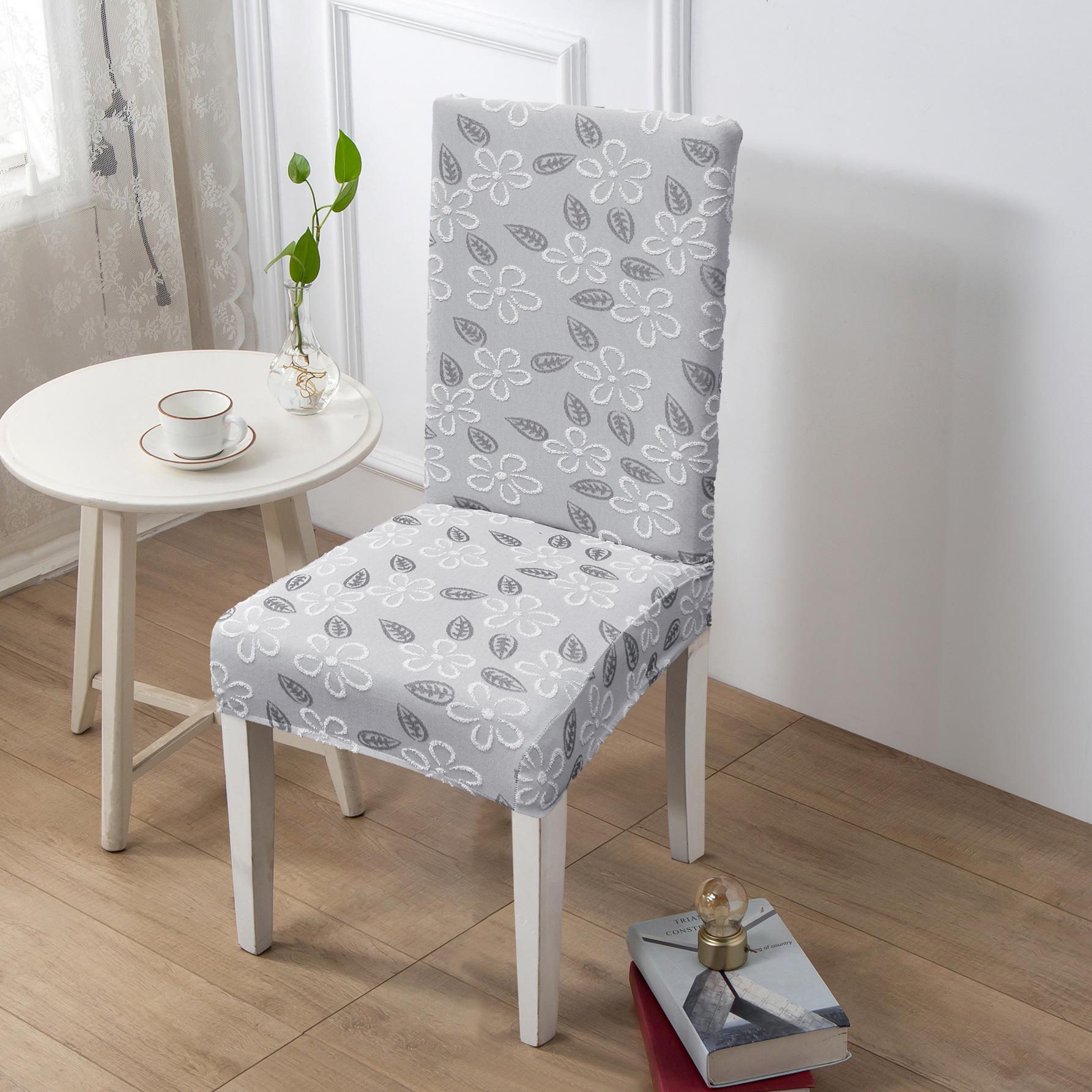 

Anti Slip Dining Chair Protective Cover Jacquard Fabric Chair Cover All Inclusive Suitable for Home Banquet Wedding Decoration 1pc