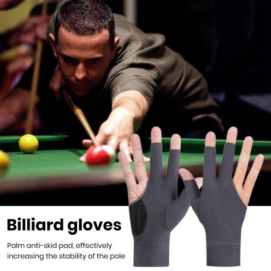 1Pc 3-Finger Billiards Glove Anti-slip Sweat-absorbing Breathable Men Women Right Hand Snooker Cue Sport Glove Billiards Accessories