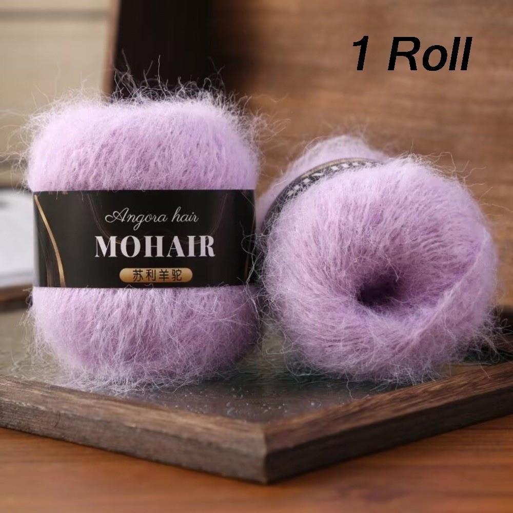 Cotton Blended Alpaca Mohair Yarn Soft Fluffy Handmade Hand-Knitted Yarn Long Haired Crochet Yarn Hand Crochet