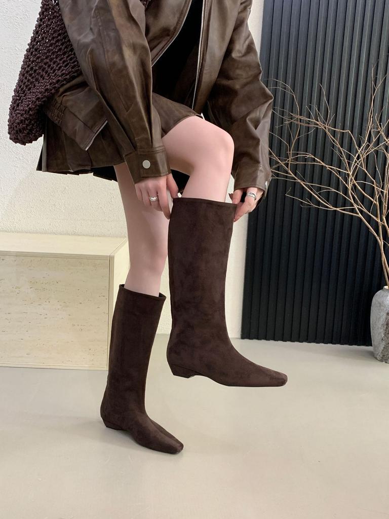 2025 new suede tall and thin knee knight spice girl autumn and winter women's riding boots
