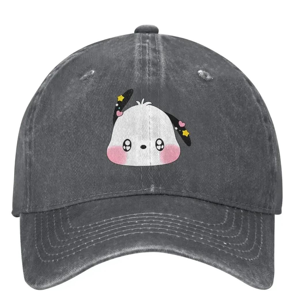 Kawaii Hund Pochacco Baseballkappe Jagd Camping Qualität Hip Hop Hüte Unisex Teenager Stilvolle Sonnenblenden Snapback Kappe