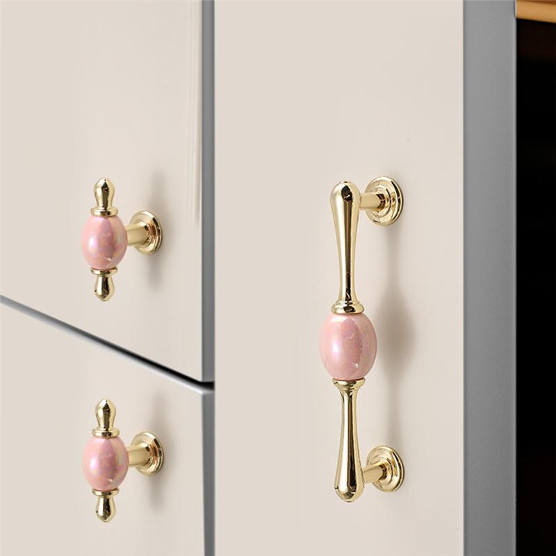 A34R Fashion Cabinet Handle Golden Kitchen Cupboard Door Handle European Style White Furniture Handle'