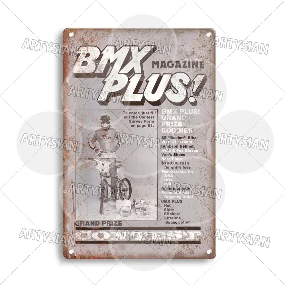 Vintage BMX Bike Metal Sign Bicycle Motocross Plaque Racing Raleigh Kuwahara Raleigh Chopper Peugeot Pro-Am Murray Ace Haro