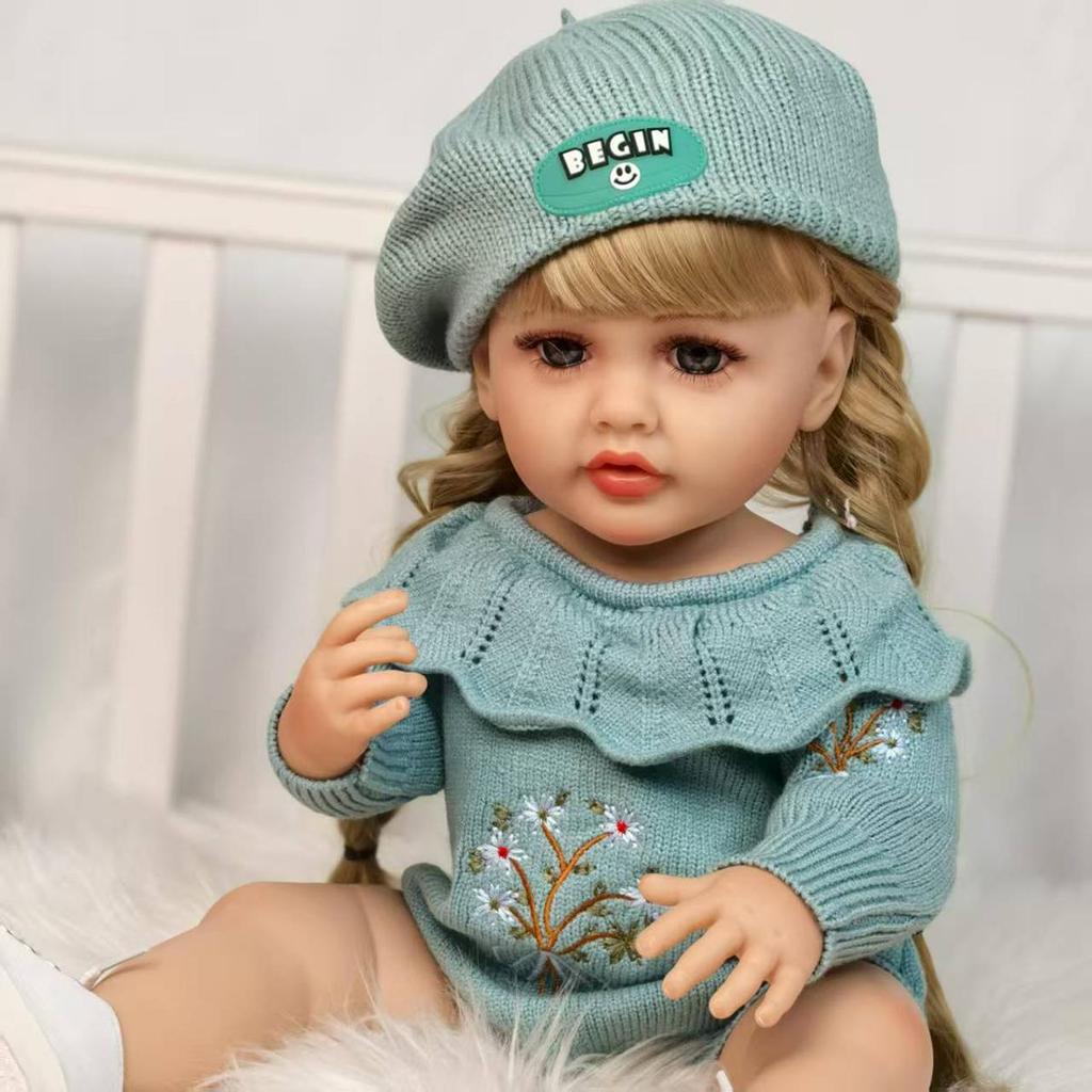 New Reborn Baby Dolls Full Silicone Vinyl 55 Cm Wear Sweeter Bebe Reborn Model Toy Kids Playmates Christmas Birthday Gifts