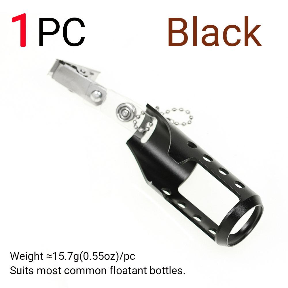 Fly Fishing Floatant Bottle Holder, Aluminum Alloy Lightweight Clip-On/Hang-On Tool Holder for Vest Backpack, for D-Rings & Loops