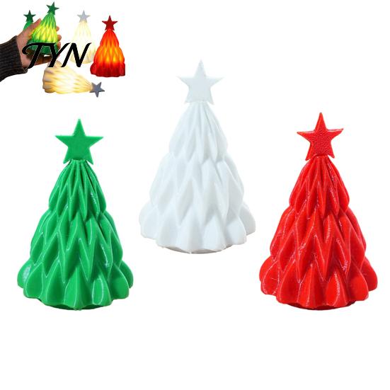 Artificial Christmas Tree Lamp, Light Up Mini Xmas Night Light, Winter Party Ornament Battery Operated Holiday Tabletop Decoration for Indoor