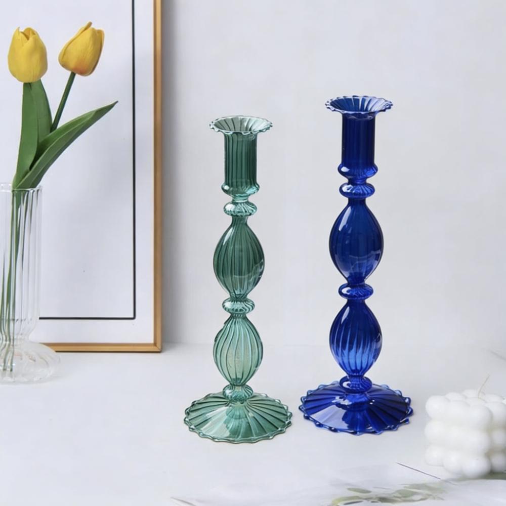 Modern Glass Candle Holder Nordic Home Decor Romantic Candlelight Dinner Candlestick Dining Table Decoration Wedding Party Decor
