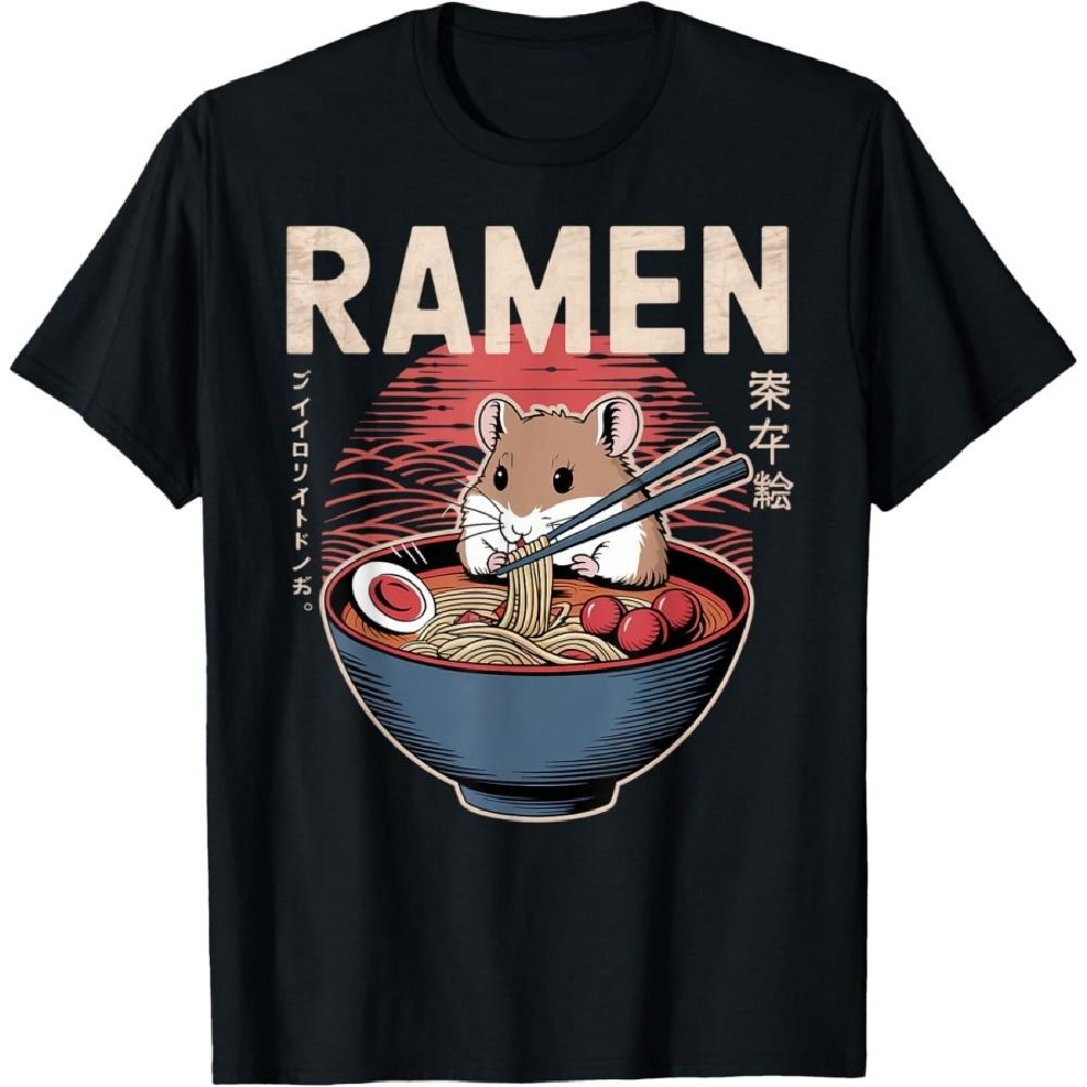 

Anime Hamster Manga Kawaii Otaku Neko Japanese Ramen Hamster T-Shirt S