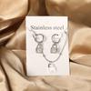 Stainless steel jewelry set niche design square white shell butterfly earrings necklace two-piece set