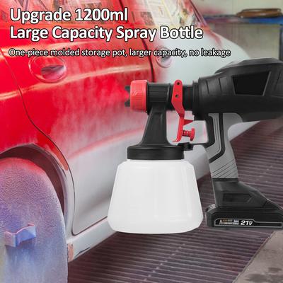 Electric Paint Sprayer with 21V 2.0Ah Batteries Spraying Machine with 4 Nozzle & 3 Spray Patterns &