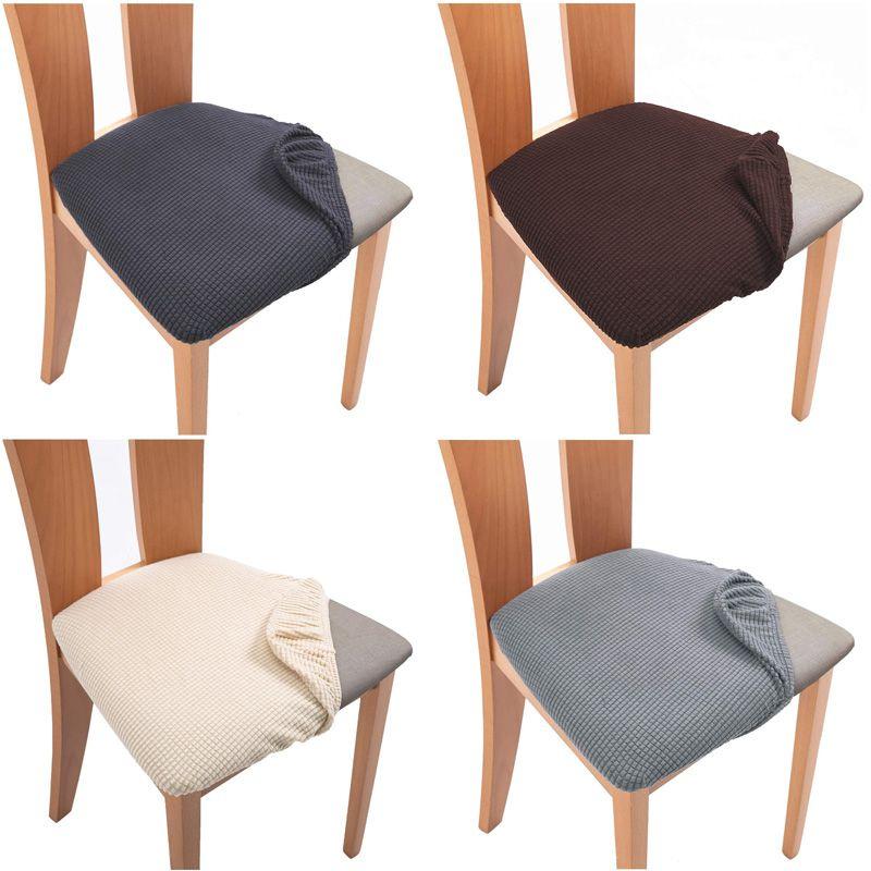 Luxurious Stretch Dining Chair Seat Covers Soft Removable Elastic Slipcovers Protector