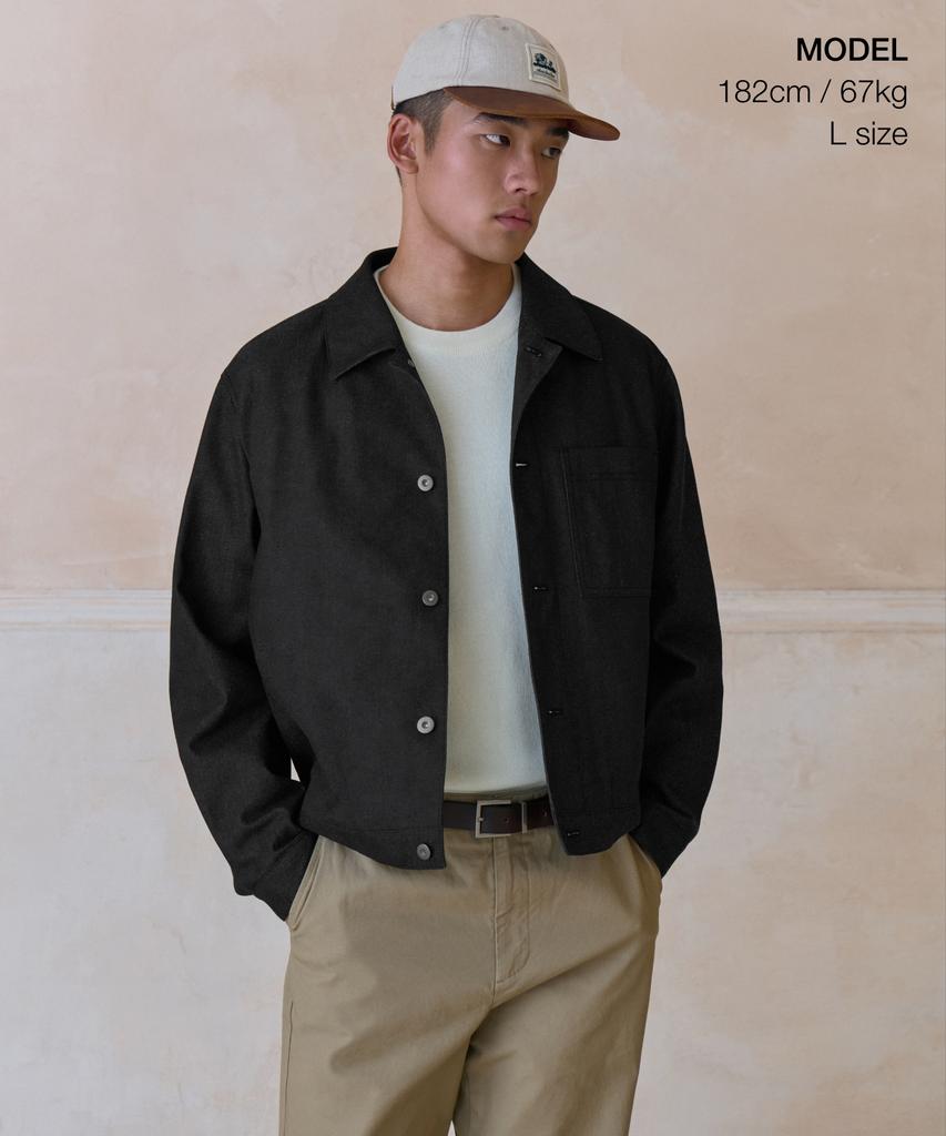 Musinsa Standard Denim-Like Relaxed Minimal Jacket [Black]