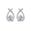 New Korean Small Perfume Wind Net Red Earrings Temperament Female Cross Zirconia 925  Needle Earrings Stud Earrings