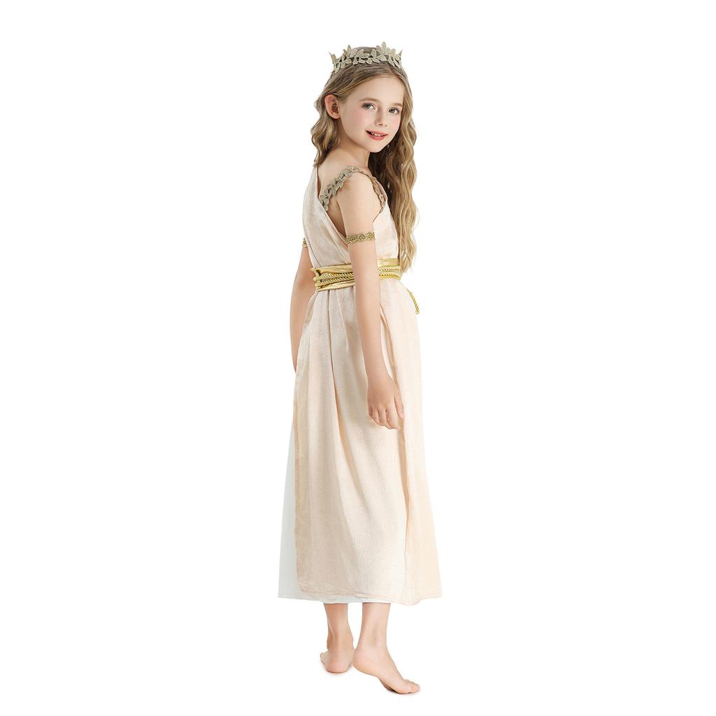 Halloween children's costume ancient Egyptian Cleopatra Athena performs a costume Greek Muse medieval dress