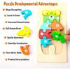 Montessori Wooden Toddler Puzzles for Kids Montessori Toys for Toddlers 2 3 4 5 Years Old Top 3D Puzzle Educational Dinosaur Toy