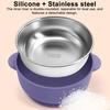 Baby Feeding Bowl Stainless Steel Double Layer Rice Bowl with Suction Base BPA-Free Soup Bowl Double Handle Food Containers