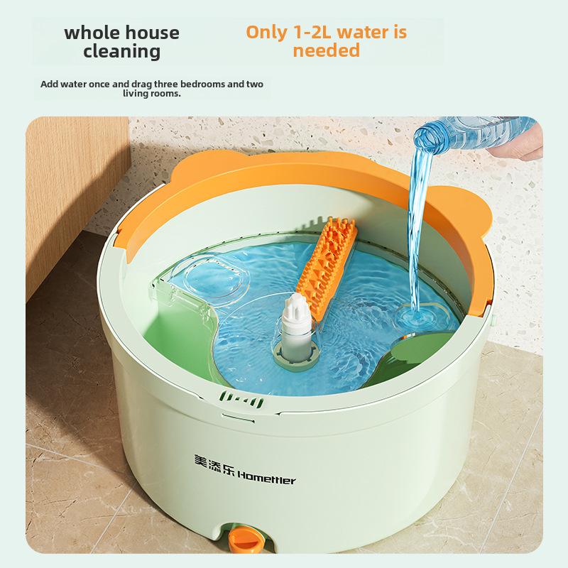 Hands-Free Spin Mop: Wet & Dry Flat Mop with Bucket - Water-Absorbent, One-Wipe Clean for Home