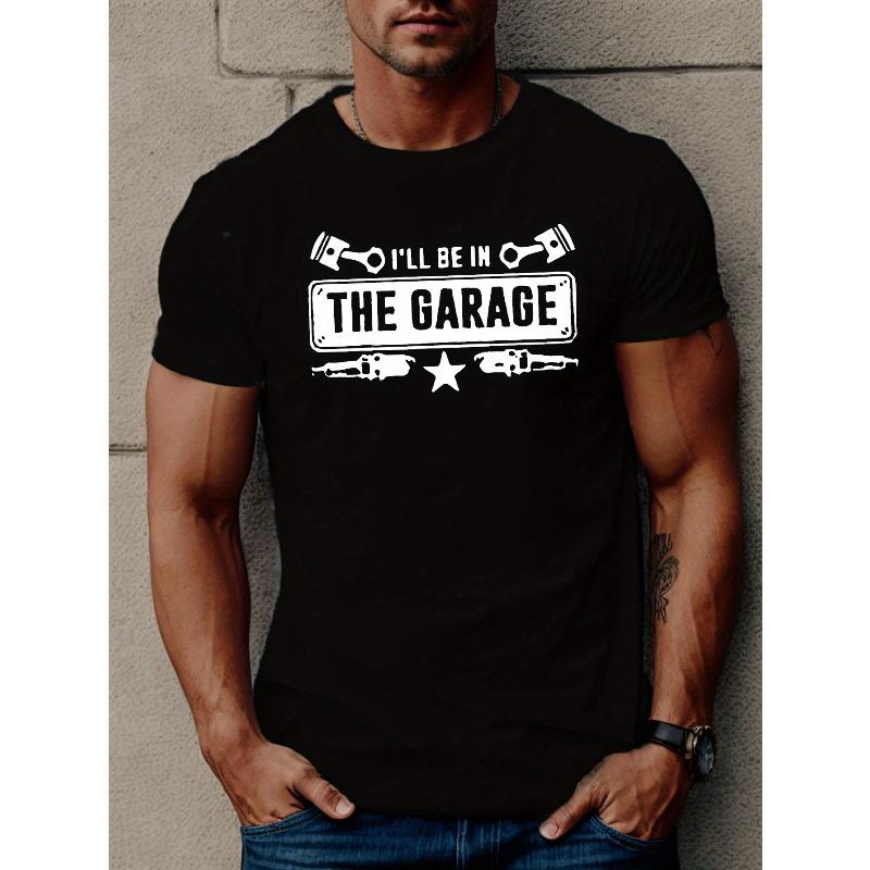 

Европейские размеры I ll Be In The Garage Футболка с принтом, Футболки для мужчин, Повседневная футболка с коротким рукавом для лета S чёрный