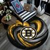 Boston Bruins Round Area Rug,Carpet Rug for Living Room Bedroom Sofa Playroom Decor,Non-slip Floor Mat