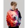 Autumn Winter 3D Football Printed Hoodies Fashionable Casual Warm Sports Long Sleeved Children's Boy Hooded Sweatshirts