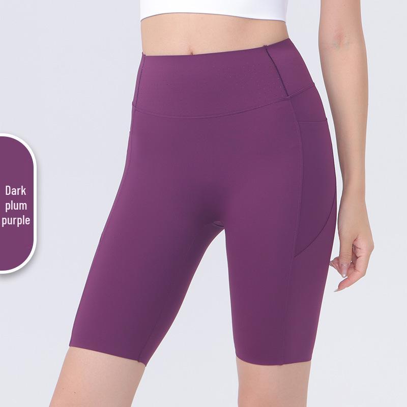 Women's Lightweight Yoga Shorts: Tummy Control, Butt Lifting, Breathable, with Pockets - Perfect for Cycling and Sports.