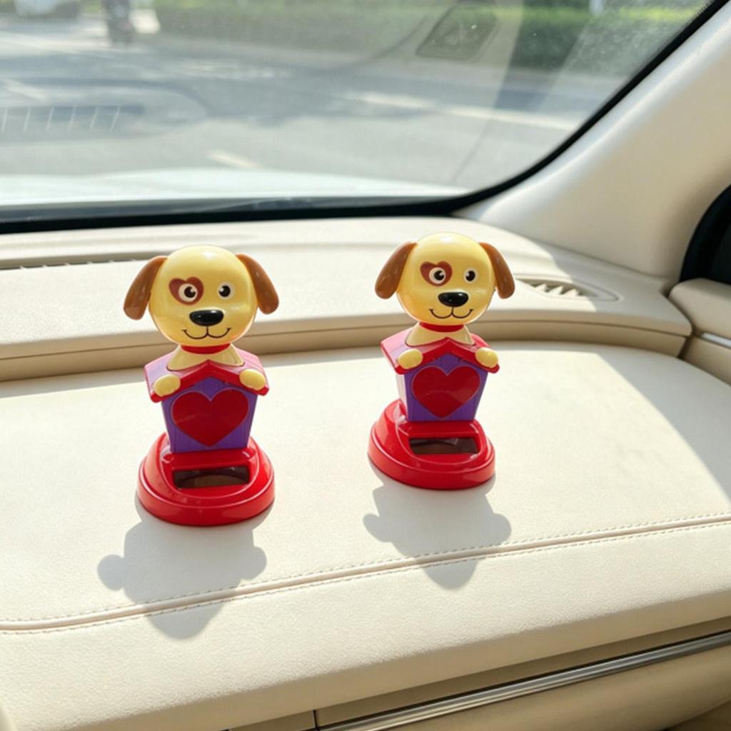 Solar Powered Car Interior Ornaments Dog Figurines Animal Doll Figurine Sway Shake Model Automotive Dashboard Decoration