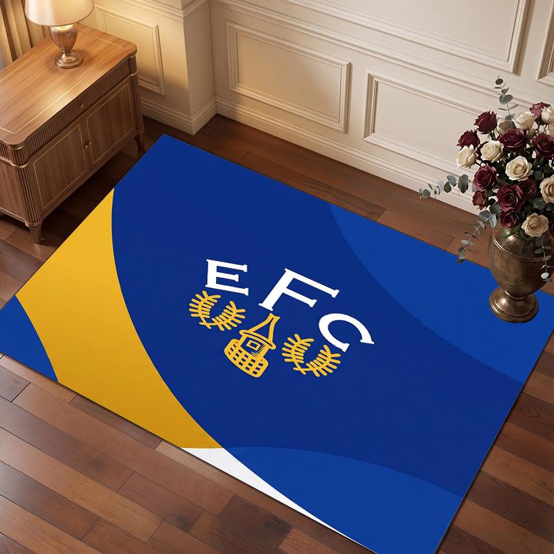 Tappeto in Velluto di Cristallo con Stampa Calcio Everton, Comodo Assorbente d'Acqua Antiscivolo Tappeto per Pavimenti Interni