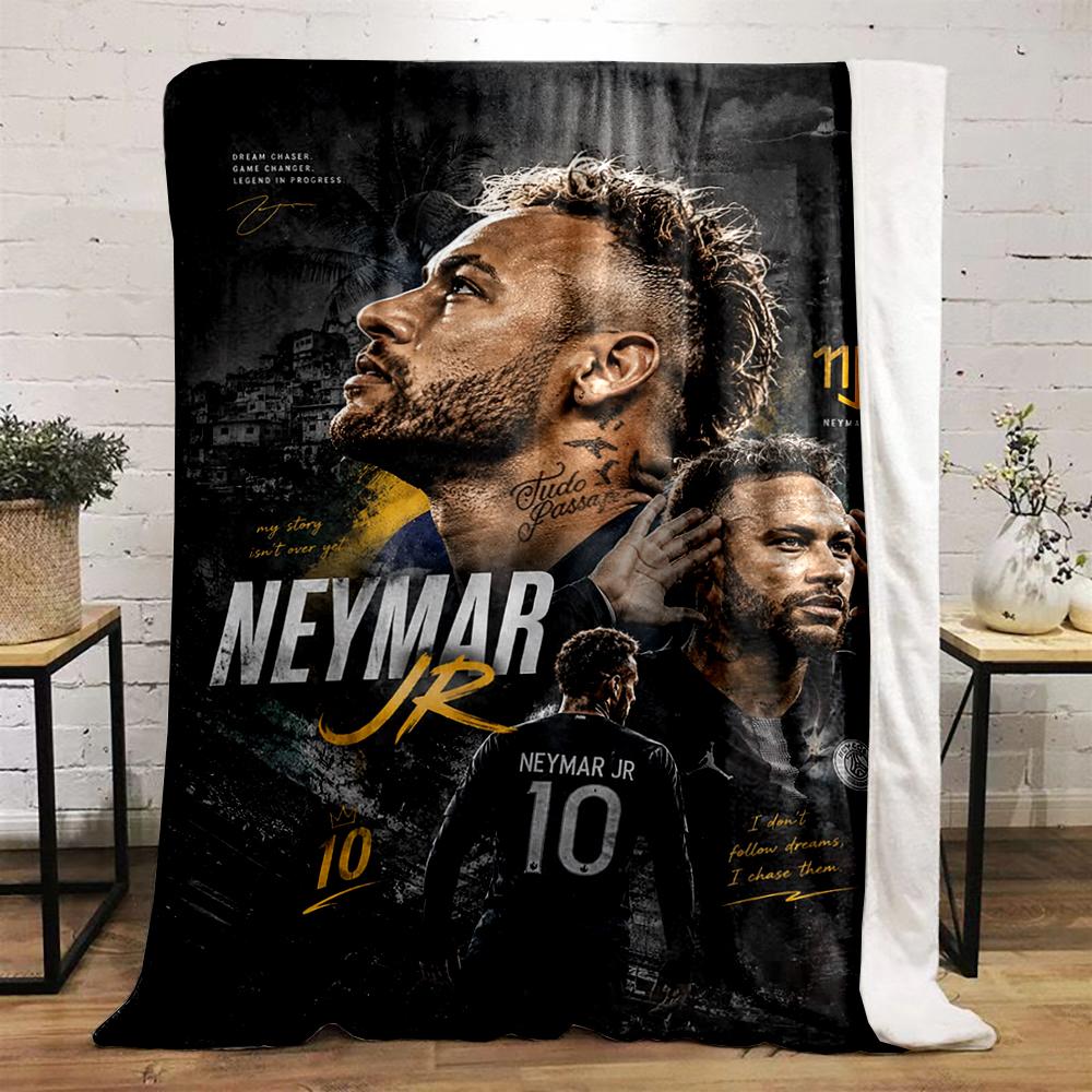 Design Collage Ritratto Neymar Jr Coperta Calda - Coperta in Flanella per Camera da Letto, Soggiorno, Divano e Riposino.
