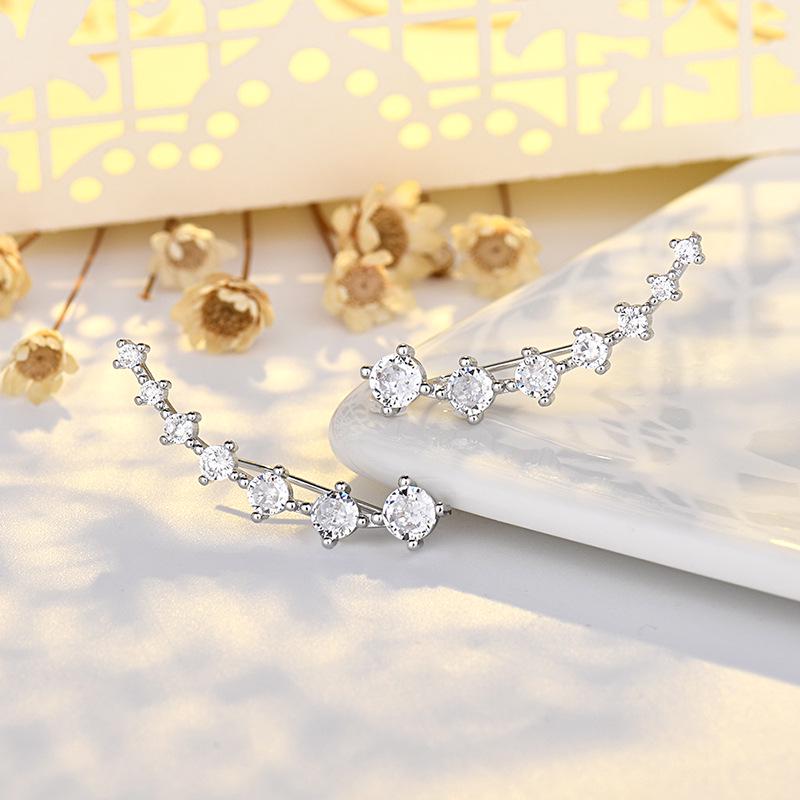 Korean Style Multi-Zircon S925 Sterling Silver Earrings: Elegant & Versatile Design for Women