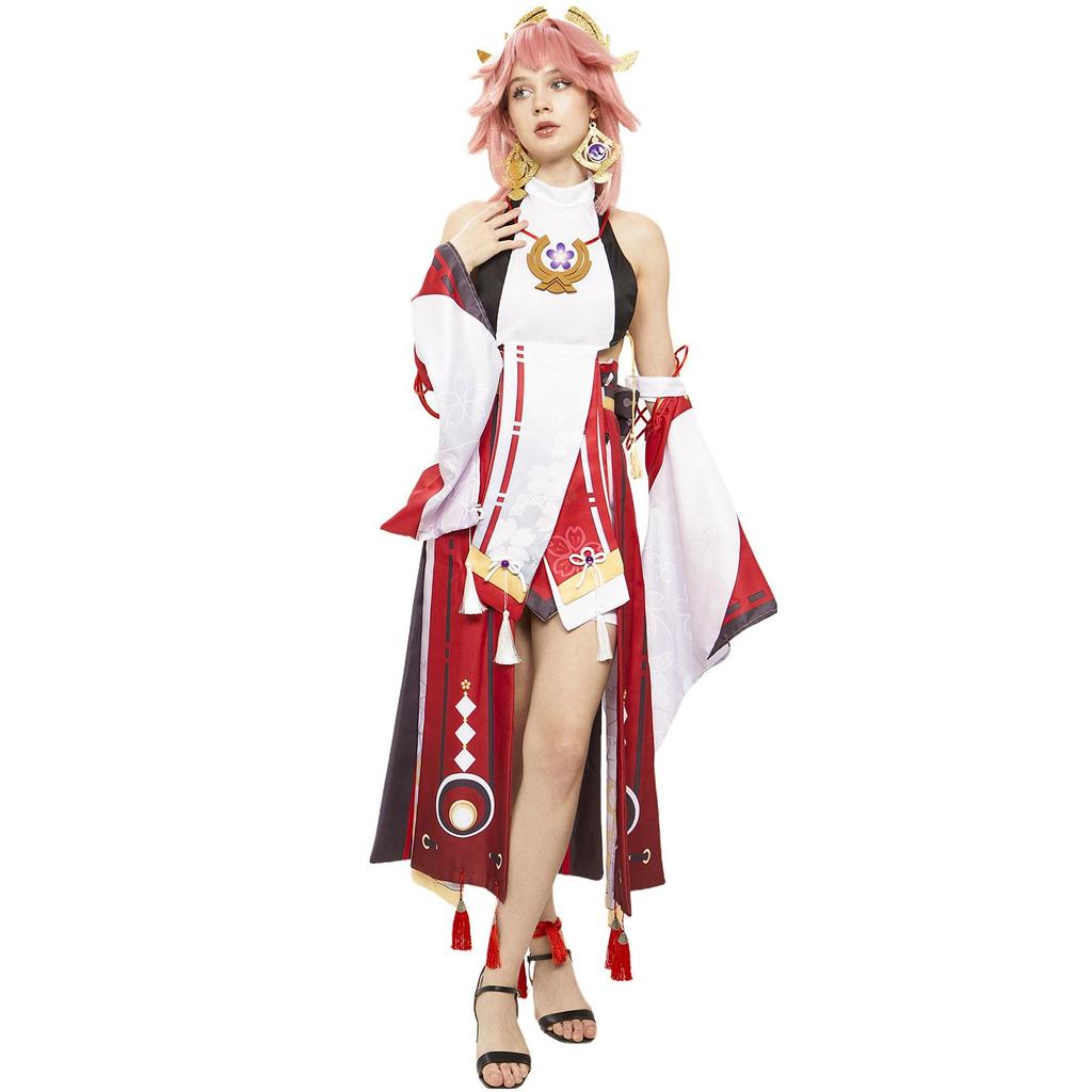 ManYiDuo Yae Miko Cosplay Costume - Genshin Impact Inazuma Style