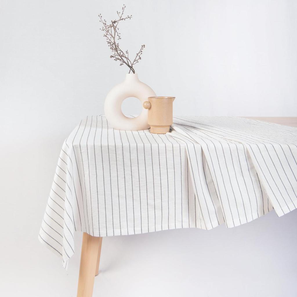 Natural Fabric Tablecloth,100% Pure Linen Solid Color Table Cover,For Kitchen Dining Room Party Holiday Tabletop Decoration