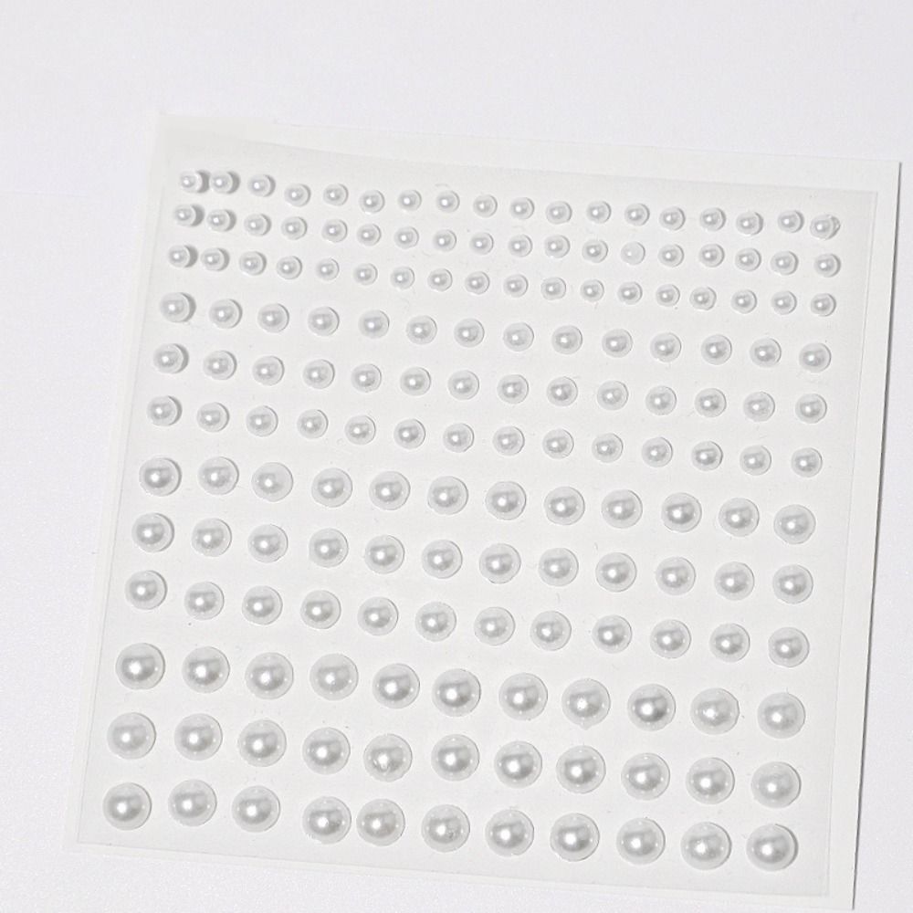 

165 шт. Микс 3/4/5/6 мм Жемчужные наклейки для волос, Наклейки-жемчужины для ногтей, DIY, для макияжа волос и лица белый