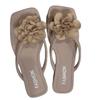 Summer wear retro flower slippers women's new with skirt flat bottom seaside beach sandals